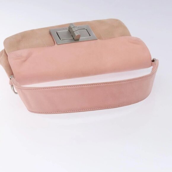 CHANEL Choco Bar Shoulder Bag Suede Pink Silver CC Auth 132385 - Picture 8 of 16